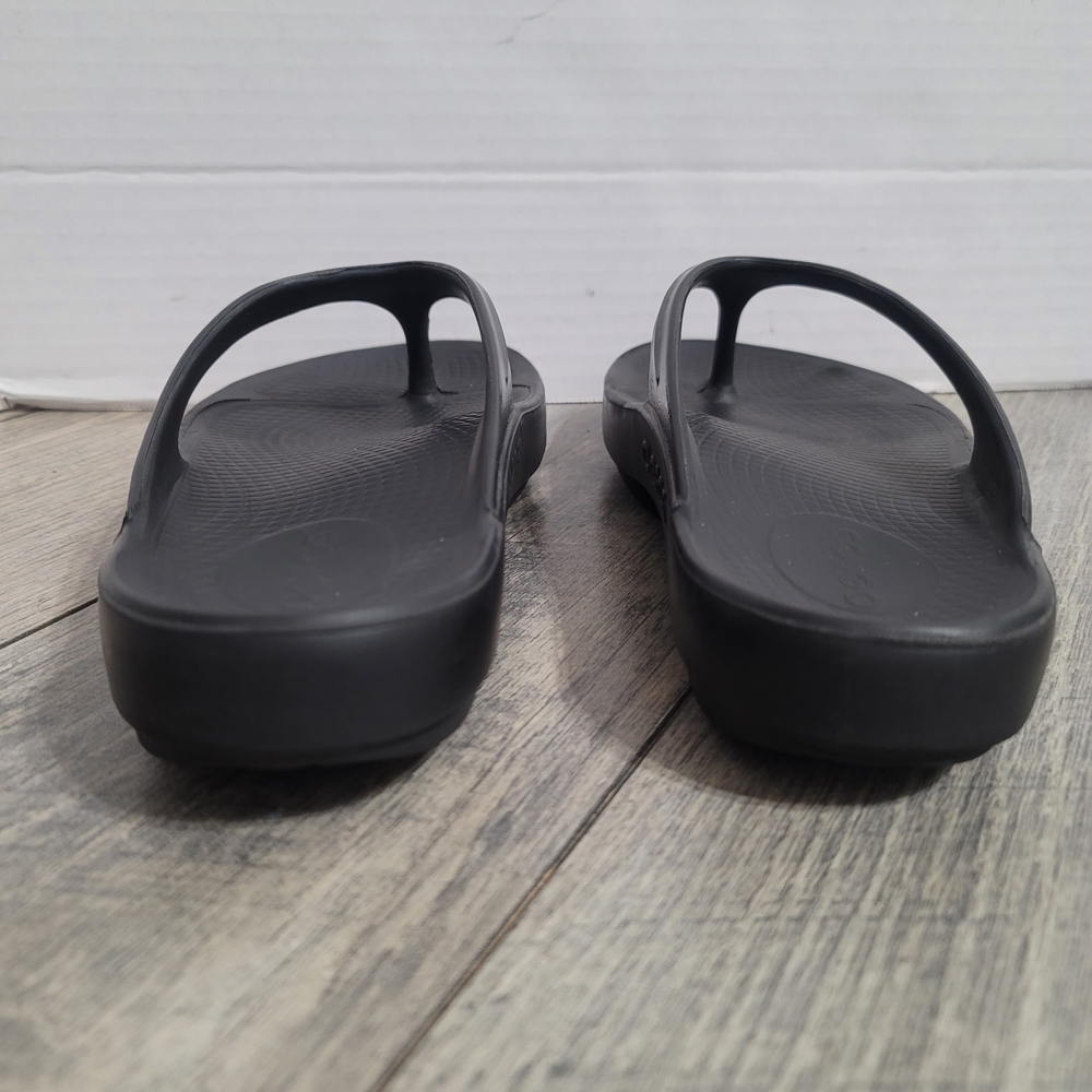 OOFOS Oolala Women's Black Recovery Running Toe Post Thong Sandals Flip Flops 11 - Picture 4 of 16